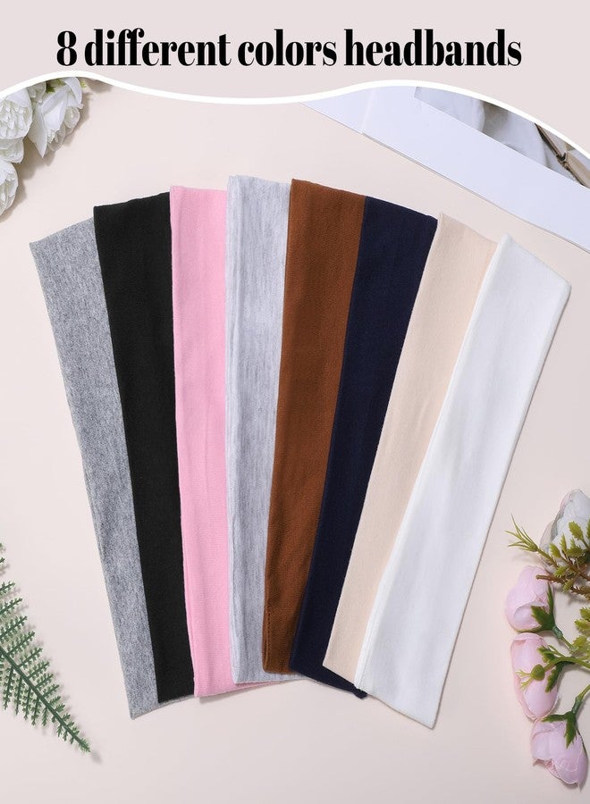 obeoby 8 Pack Headbands for Women, Sweat Absorbing Sport Headbands Non Slip Cotton Hair Bands for Daily Life Workout for Women Girls - Image 5